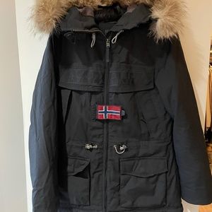 Napapijri Ski Jacket with rabbit fur trim